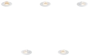 Conjunto de 5 projetores de chão modernos brancos incluindo LED IP67 - Linsey Moderno