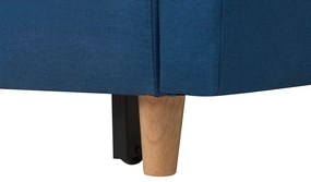 Sofá-cama de canto à esquerda com 4 lugares e arrumação em tecido azul marinho FLAKK Beliani