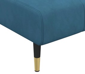Chaise longue veludo azul