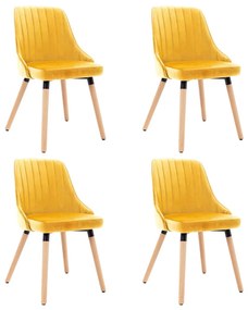 Cadeiras de jantar 4 pcs veludo amarelo