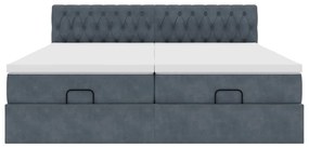 Estrutura cama otomana colchões 180x200 cm cinzento escuro