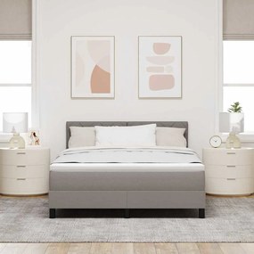 Cama Box Spring com Colchão e LED Taupe 140x200 cm Tecido