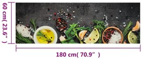 Tapete de cozinha lavável 60x180 cm veludo padrão especiarias