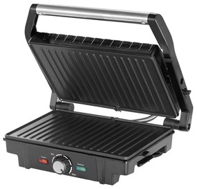 Grelhador de contacto de 1600 W, 29 x 24,5 x 11 cm Preto + Prateado