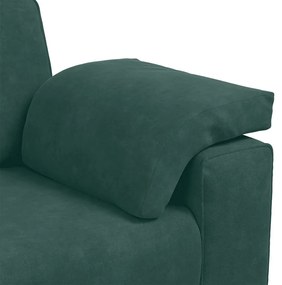 Sofá de 3 lugares 178 cm veludo verde-escuro