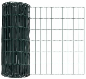 Cerca Euro com 13 Postes em Espeto 0,4 x 25 m Aço Galvanizado Verde