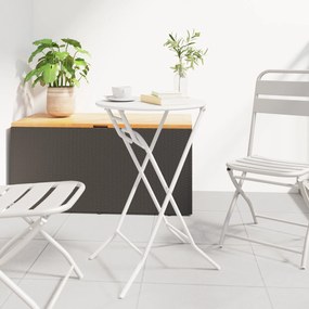 vidaXL Mesa de Jardim Dobrável Branca Ø50x72 cm Aço