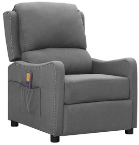vidaXL Poltrona de massagens tecido cinzento-claro