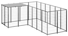 vidaXL Canil 4,84 m² aço preto
