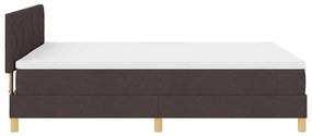 Cama Box spring com colchão e LED Castanho 140x190 cm Tecido
