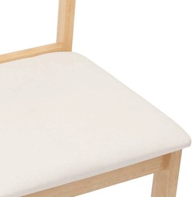 Cadeiras de jantar com almofadões 2 pcs madeira maciça natural