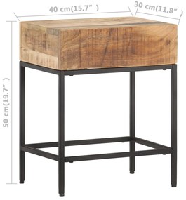 Mesa de apoio 40x30x50 cm madeira de mangueira áspera maciça