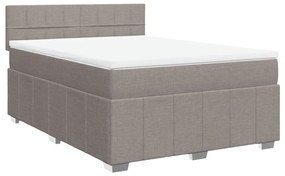 Cama com molas/colchão 140x200 cm tecido castanho-acinzentado