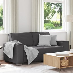 Sofá Loveseat vidaXL Cinza 140 cm em Couro Sintético