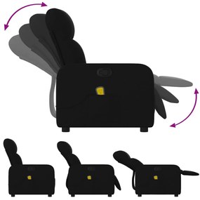 Poltrona de massagens reclinável tecido preto