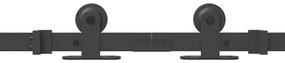 Kit de ferragens para porta deslizante 305 cm aço preto
