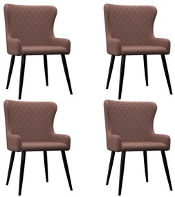 vidaXL Cadeiras de jantar 4 pcs tecido castanho