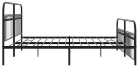 Estrutura de cama com cabeceira e pés 200x200 cm metal preto