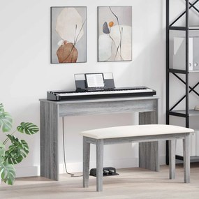 vidaXL Suporte de Teclado Cinza Sonoma 100 x 32 x 64 cm
