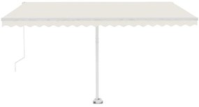 Toldo retrátil manual com LED 400x300 cm cor creme