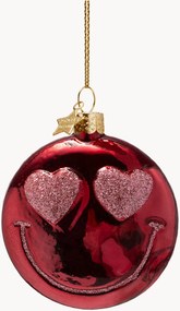 Ornamento de Natal artesanal Smiley Heart