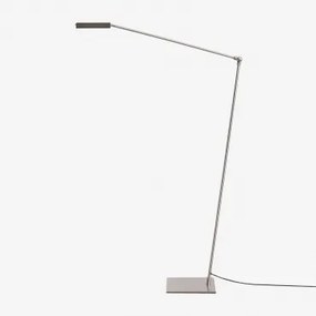 Luminária De Chão Led De Ferro Valtyn Cinza Cromado - Sklum