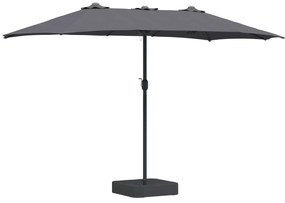 vidaXL Guarda-sol de Jardim Antracite 385 x 209 x 244 cm Poliéster