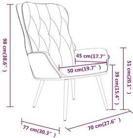 Poltrona de Descanso Grazia em Veludo - Cinzento-Claro - Design Modern