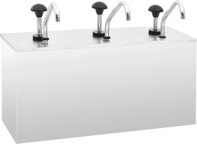vidaXL Dispensador de molhos aço inoxidável 3 x 3,5 L