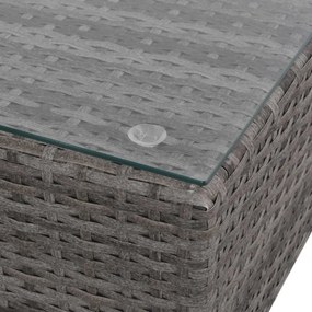 Conjunto de lounge de jardim com 8 peças e almofadas, vime sintético,