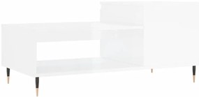 Mesa de centro 100x50x45 cm derivados madeira branco brilhante