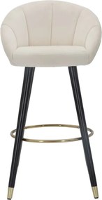 BANCO DE BAR PRAGUE 55X56X104 CM CREME, DOURADO E PRETO