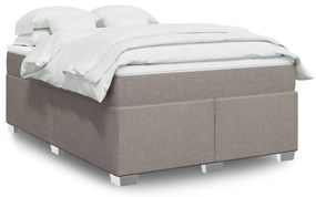 vidaXL Cama com molas/colchão 140x190 cm tecido castanho-acinzentado