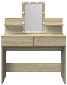 Toucador com LEDs 100x40x130 cm carvalho sonoma