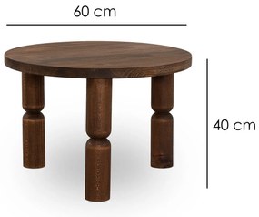 Mesa de Centro Ida – Nogueira – 60x40x60 cm