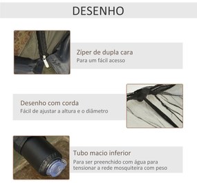 Outsunny Rede Mosquiteira para Chapéus de Sol de Jardim Ø3m Cobertura