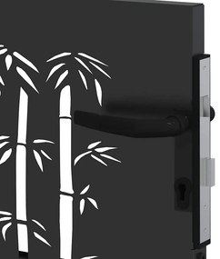 Portão de Jardim Preto 105 x 100 cm Aço com Revestimento em Pó