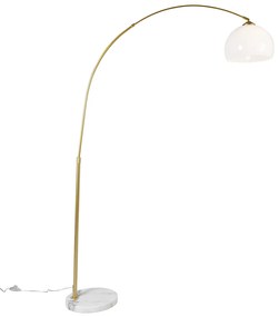 LED Candeeiro de Arco Inteligente Latão com Abaajur Branco incl. Wifi A60 - Arc Basic Moderno