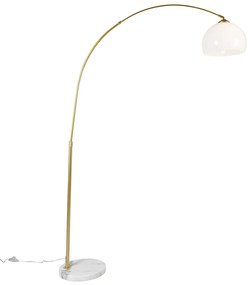 LED Lâmpada de arco inteligente de latão com abajur branco incl. Wifi A60 - Arc Basic Moderno