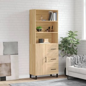 vidaXL Armário alto 69,5x34x180 cm derivados de madeira cor sonoma