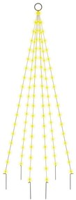 Árvore de Natal para Exterior com 108 LEDs de 180cm - Branco Quente