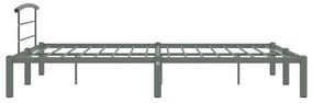 Estrutura de cama 140x200 cm metal cinzento