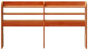 Cabeceira com prateleiras 150 cm pinho maciço castanho-mel