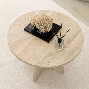 Mesa de Centro Mushroom – Travertino – 60 cm de diâmetro x 40 cm de al