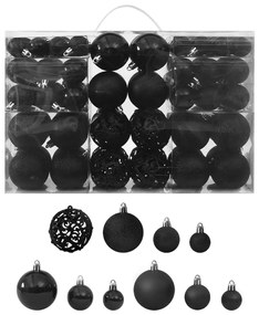 330083 vidaXL Conjunto de bolas de natal 100 pcs preto