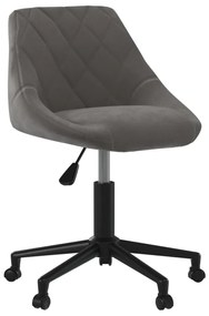vidaXL Cadeira de jantar giratória veludo cinzento-escuro
