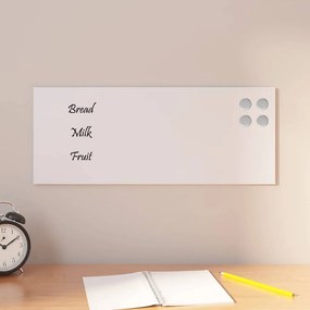 vidaXL Quadro magnético de parede 50x20 cm vidro temperado branco