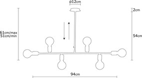 Candeeiro de Teto Truva – Cobre – 94 cm