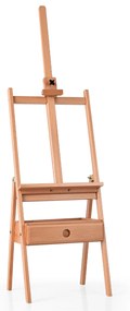 Cavalete de desenho Tripé com gaveta em madeira 100% faia para telas até 92 cm para estudantes e adultos 44 x 41,5 x 151-194,5 cm