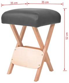 Banco de massagem dobrável assento c/ 12 cm de espessura preto